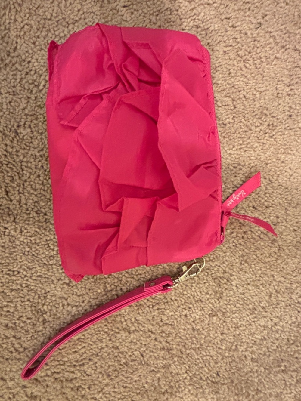 thirty-one Hot Pink Ruffle Wristlet Clutch